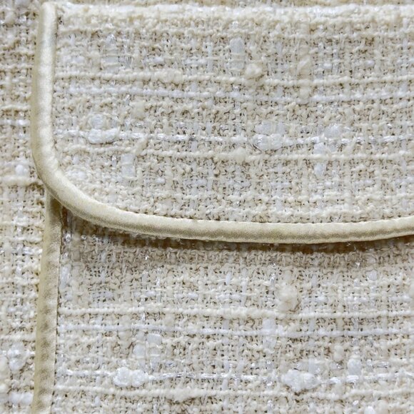 PENDLETON Women’s Jacket Ivory Tweed Textured Cotton Blend Collarless Size 6 - Picture 5 of 8